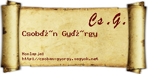 Csobán György névjegykártya