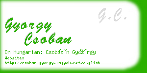 gyorgy csoban business card